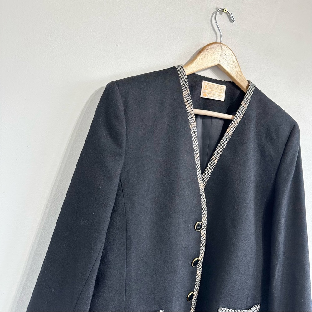Vintage Pendleton Wool Jacket Collarless Blazer B… - image 3